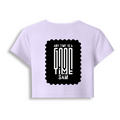 Female Baby Tee | Women's Cropped Fit | Cotton Spandex Blend | Soft Stretch | DTG Printed | Personalized | Typographic | Friendship | Everyday | Joyful | Cherished Company - back - Lavender - mockup 2