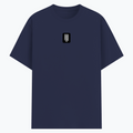 Basic T-Shirt | Unisex XS-2XL | Soft Poly-Cotton Blend | Durable Stitching | Everyday Wear | Personalized | Typographic | Friendship | Everyday | Joyful | Cherished Company - front - Navy Blue - mockup 1
