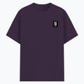 Basic T-Shirt | Unisex Fit | Poly-Cotton Blend | Bio & Silicon Washed | Durable Lycra Rib Neck | Adults | Personalized | Typographic | Friendship | Everyday | Joyful | Cherished Company - left pocket - Purple melange - mockup 3
