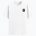 Basic T-Shirt | Unisex Fit | Poly-Cotton Blend | Bio & Silicon Washed | Durable Lycra Rib Neck | Adults | Personalized | Typographic | Friendship | Everyday | Joyful | Cherished Company - left pocket - White - mockup 3
