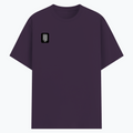 Basic T-Shirt | Unisex Fit | Poly-Cotton Blend | Bio & Silicon Washed | Durable Lycra Rib Neck | Adults | Personalized | Typographic | Friendship | Everyday | Joyful | Cherished Company - right pocket - Purple melange - mockup 4