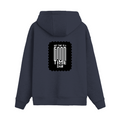 Oversized Hoodie | Relaxed Fit, Drop Shoulder | 400 GSM Cotton Blend | Pre-Shrunk, Warm | Unisex | Personalized | Typographic | Friendship | Everyday | Joyful | Cherished Company - back - Navy Blue - mockup 2