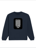 Oversized Sweatshirt | Relaxed Fit Drop Shoulder | 400 GSM Cotton Blend DTG | Pre-Shrunk Bio-Washed | Unisex Adult | Personalized | Typographic | Friendship | Everyday | Joyful | Cherished Company - front - Navy Blue - mockup 1
