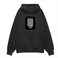 Oversized Hoodie | Relaxed Fit Unisex | 400 GSM Cotton Blend | Pre-Shrunk Drop Shoulder | Adults | Personalized | Typographic | Friendship | Everyday | Joyful | Cherished Company - front - Black - mockup 1