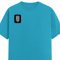 Female Classic Crew T-Shirt | Regular Fit | 180 GSM Bio-Washed Cotton Blend | Double Stitched Seam | Women's | Personalized | Typographic | Friendship | Everyday | Joyful | Cherished Company - right pocket - SkyBlue - mockup 4