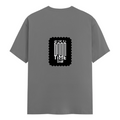 Female Classic Crew T-Shirt | Regular Fit | Women | 180 GSM Bio-Washed Cotton Blend | DTG | Pre-Shrunk | Double Stitched | Personalized | Typographic | Friendship | Everyday | Joyful | Cherished Company - back - Charcoal Melange - mockup 2