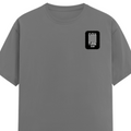 Female Classic Crew T-Shirt | Regular Fit | Women | 180 GSM Bio-Washed Cotton Blend | DTG | Pre-Shrunk | Double Stitched | Personalized | Typographic | Friendship | Everyday | Joyful | Cherished Company - left pocket - Charcoal Melange - mockup 3