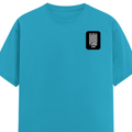 Female Classic Crew T-Shirt | Regular Fit | Women | 180 GSM Bio-Washed Cotton Blend | DTG | Pre-Shrunk | Double Stitched | Personalized | Typographic | Friendship | Everyday | Joyful | Cherished Company - left pocket - SkyBlue - mockup 3