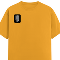 Female Classic Crew T-Shirt | Regular Fit | Women | 180 GSM Bio-Washed Cotton Blend | DTG | Pre-Shrunk | Double Stitched | Personalized | Typographic | Friendship | Everyday | Joyful | Cherished Company - right pocket - Golden Yellow - mockup 4