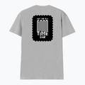 Male V Neck T-Shirt | Men's Regular Fit | 180 GSM Bio-Washed Cotton | DTG Print | Double Stitched, Ribbed Neck | Personalized | Typographic | Friendship | Everyday | Joyful | Cherished Company - back - Grey Melange - mockup 2