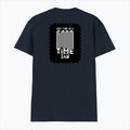 Male V Neck T-Shirt | Men's Regular Fit | 180 GSM Bio-Washed Cotton | DTG Print | Double Stitched, Ribbed Neck | Personalized | Typographic | Friendship | Everyday | Joyful | Cherished Company - back - Navy Blue - mockup 2