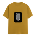 Female Classic Crew T-Shirt | Women's Regular Fit | 180 GSM Bio-Washed Cotton Blend | Double Stitched Seam | Folded Neck | Women | Personalized | Typographic | Friendship | Everyday | Joyful | Cherished Company - front - Mustard Yellow - mockup 1