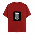 Female Classic Crew T-Shirt | Women's Regular Fit | 180 GSM Bio-Washed Cotton Blend | Double Stitched Seam | Folded Neck | Women | Personalized | Typographic | Friendship | Everyday | Joyful | Cherished Company - front - Red - mockup 1