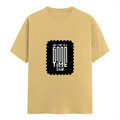 Female Classic Crew T-Shirt | Women's Regular Fit | 180 GSM Bio-Washed Cotton Blend | Pre-Shrunk, Double Stitched | Women | Personalized | Typographic | Friendship | Everyday | Joyful | Cherished Company - front - Beige - mockup 1