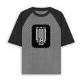 Unisex Oversized Raglan T-Shirt | Oversized Fit | 100% Cotton | Two-Tone Contrast Sleeves | Adults | Personalized | Typographic | Friendship | Everyday | Joyful | Cherished Company - front - mockup 1