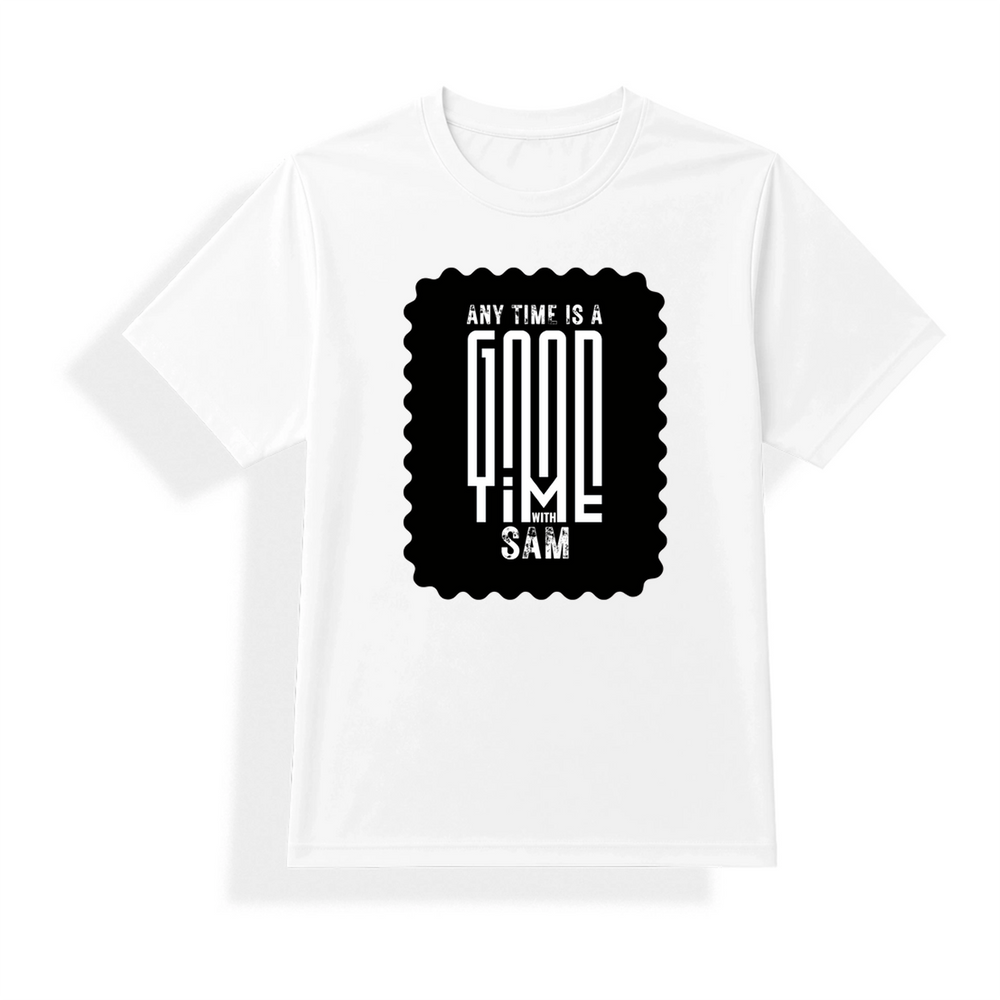 Unisex Dry Fit T-Shirt | Regular Fit Activewear | Micro Polyester Sublimation Ready | Quick-Dry Wrinkle Resistant | Personalized | Sublimation | Typographic | Friendship | Everyday | Joyful | Cherished Company - front - mockup 1