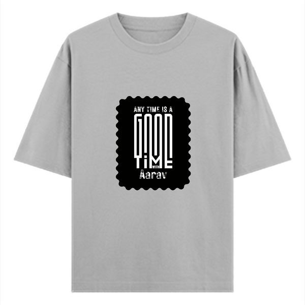 Oversized Classic T-Shirt | Unisex Fit | 100% Super-Combed Cotton | Pre-Shrunk, Double-Stitched | Adults | Personalized | DTF | Modern | Friendship | Relationships | Everyday | Positive - front - Grey Melange - mockup 1