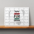 MDF Wooden Puzzles | 6x8 Inch | 30 Pieces | Durable MDF | Glossy Finish | Sublimation Print | Lightweight | Waterproof | Fade-Proof | Unisex | Personalized | Bold | Self-improvement | Everyday | Determined - front - White - mockup 1