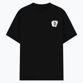Basic T-Shirt | Unisex Fit, Sizes XS-2XL | 180 GSM Poly-Cotton Blend, DTF Ready | Bio-Wash, Silicon Finish, Durable Stitching | Adults | Personalized | DTF | Bold | Self-improvement | Everyday | Determined - left pocket - Black - mockup 3