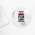 Mouse Pad | Unisex Adults | Sublimation Print | 3mm Thick, Skid-Proof, Fade-Proof | Personalized | Bold | Self-improvement | Everyday | Determined - front_2 - Circle - White - mockup 2