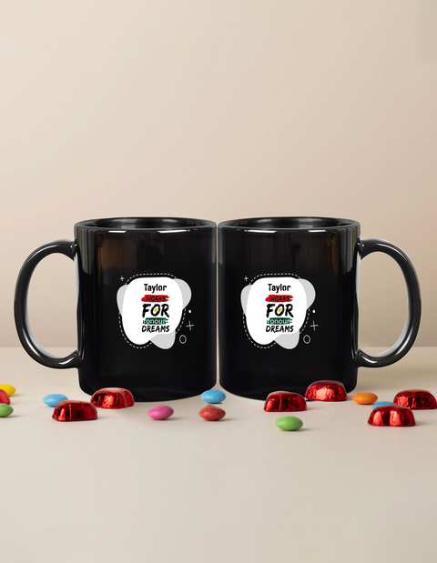 Black Coffee Mug | 11 oz Unisex | Ceramic Sublimation | Fade-Proof Glossy Finish | Personalized | Bold | Self-improvement | Everyday | Determined - front - mockup 1