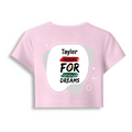 Female Baby Tee | Cropped Fit | 95% Cotton 5% Spandex | DTG Print | Stretchy & Breathable | Women's | Personalized | Bold | Self-improvement | Everyday | Determined - back - Light Baby Pink - mockup 2
