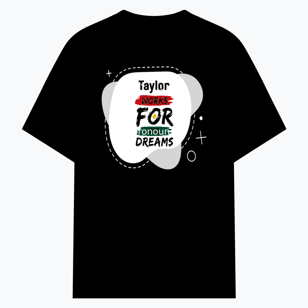 Cotton Stretch T-Shirt | Unisex Fit | 95% Cotton 5% Spandex Blend | DTG Print | Stretchable, Breathable, 240 GSM | Adult | Personalized | Bold | Self-improvement | Everyday | Determined - front - Black - mockup 1