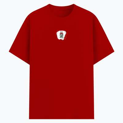 Basic T-Shirt | Unisex XS-2XL | Soft Poly-Cotton Blend | Durable Stitching | Everyday Wear | Personalized | Bold | Self-improvement | Everyday | Determined - front - Red - mockup 1
