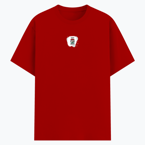 Basic T-Shirt | Unisex XS-2XL | Soft Poly-Cotton Blend | Durable Stitching | Everyday Wear | Personalized | Bold | Self-improvement | Everyday | Determined - front - Red - mockup 1