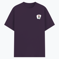 Basic T-Shirt | Unisex Fit | Poly-Cotton Blend | Bio & Silicon Washed | Durable Lycra Rib Neck | Adults | Personalized | Bold | Self-improvement | Everyday | Determined - left pocket - Purple melange - mockup 3