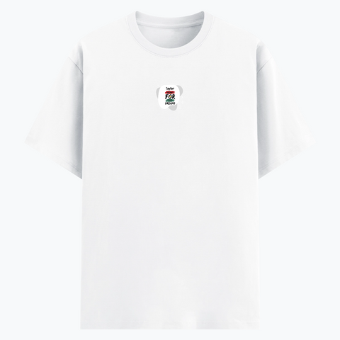 Basic T-Shirt | Unisex Fit XS-2XL | Poly-Cotton Blend Soft Finish | Durable Stitching, Lycra Rib Neck | Adults | Personalized | Bold | Self-improvement | Everyday | Determined - front - White - mockup 1
