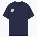 Basic T-Shirt | Unisex Fit XS-2XL | Poly-Cotton Blend Soft Finish | Durable Stitching, Lycra Rib Neck | Adults | Personalized | Bold | Self-improvement | Everyday | Determined - right pocket - Navy Blue - mockup 4