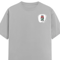Female Classic Crew T-Shirt | Regular Fit | 180 GSM Bio-Washed Cotton Blend | Double Stitched Seam | Women's | Personalized | Bold | Self-improvement | Everyday | Determined - left pocket - Grey Melange - mockup 3