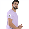 Female Classic Crew T-Shirt | Regular Fit | 180 GSM Bio-Washed Cotton Blend | Double Stitched Seam | Women's | Personalized | Bold | Self-improvement | Everyday | Determined - right sleeve - Lavender - mockup 6