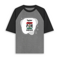 Unisex Oversized Raglan T-Shirt | Oversized Fit | 100% Cotton | Two-Tone Contrast Sleeves | Adults | Personalized | Bold | Self-improvement | Everyday | Determined - front - mockup 1