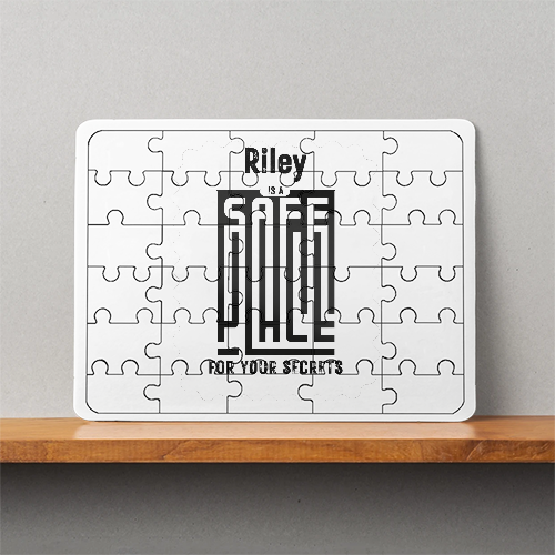 MDF Wooden Puzzles | 6x8 Inch | 30 Pieces | Durable MDF | Glossy Finish | Sublimation Print | Lightweight | Waterproof | Fade-Proof | Unisex | Personalized | Minimalist | Trust | Secrets | Everyday | Trusting - front - White - mockup 1