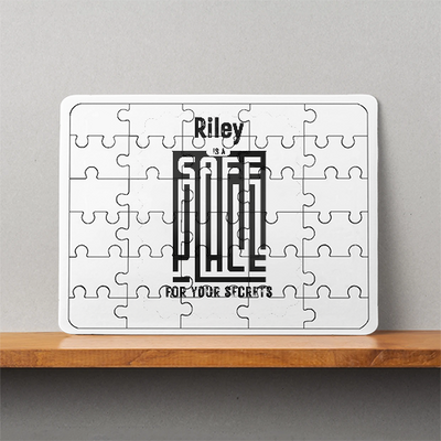 MDF Wooden Puzzles | 6x8 Inch | 30 Pieces | Durable MDF | Glossy Finish | Sublimation Print | Lightweight | Waterproof | Fade-Proof | Unisex | Personalized | Minimalist | Trust | Secrets | Everyday | Trusting - front - White - mockup 1