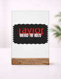 Acrylic Photo Frame | 5x7 Tabletop Display | UV Printed Acrylic & Wood Stand | Personalized Gift & Home Decor | Personalized | Bold | Rebellion | Defiance | Everyday | Defiant - front_1 - mockup 2