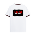 Ringer T-shirt | Unisex | DTG Print | Contrast Trim | Men's, Women's | Personalized | DTG | Bold | Rebellion | Defiance | Everyday | Defiant - back - Maroon off white - mockup 2