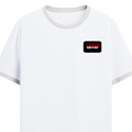 Ringer T-shirt | Unisex | DTG Print | Contrast Trim | Men's, Women's | Personalized | DTG | Bold | Rebellion | Defiance | Everyday | Defiant - left pocket - White Black - mockup 3