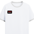 Ringer T-shirt | Unisex | DTG Print | Contrast Trim | Men's, Women's | Personalized | DTG | Bold | Rebellion | Defiance | Everyday | Defiant - right pocket - White Black - mockup 4