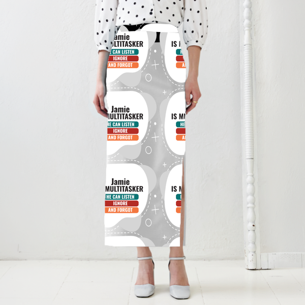 Personalized Graphic Design Pencil Skirt with Custom Name