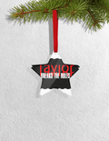 Christmas Ornaments | 3x3-inch | Acrylic UV Printed | Lightweight, Waterproof, Fade-Proof, Satin Ribbon | Unisex Adult | Personalized | Bold | Rebellion | Defiance | Everyday | Defiant - front_Star - Star - mockup 2
