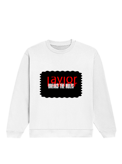 Oversized Sweatshirt | Roomy Relaxed Fit | 400 GSM Cotton Blend | Pre-Shrunk Drop Shoulder | Unisex Adult | Personalized | DTF | Bold | Rebellion | Defiance | Everyday | Defiant - front - White - mockup 1