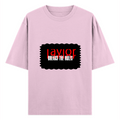 Oversized Standard T-Shirt | Unisex Relaxed Fit | 100% Super Combed Cotton DTG | Soft, Breathable & Durable | Adult | Personalized | DTG | Bold | Rebellion | Defiance | Everyday | Defiant - front - Light Baby Pink - mockup 1