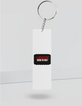 Keychain | Rectangle, Square, Slim Options | Acrylic UV Printed | Fade-Proof, Glossy Finish | Unisex | Personalized | Bold | Rebellion | Defiance | Everyday | Defiant - back_Slim - White - mockup 6