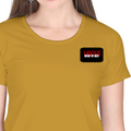 Women's Classic Crew T-Shirt | Regular Fit | 180 GSM Bio-Washed Cotton | DTF Print Ready | Double Stitched, Pre-Shrunk | Personalized | DTF | Bold | Rebellion | Defiance | Everyday | Defiant - left pocket - Mustard Yellow - mockup 3