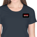 Women's Classic Crew T-Shirt | Regular Fit | 180 GSM Bio-Washed Cotton | DTF Print Ready | Double Stitched, Pre-Shrunk | Personalized | DTF | Bold | Rebellion | Defiance | Everyday | Defiant - left pocket - Navy Blue - mockup 3