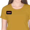 Women's Classic Crew T-Shirt | Regular Fit | 180 GSM Bio-Washed Cotton | DTF Print Ready | Double Stitched, Pre-Shrunk | Personalized | DTF | Bold | Rebellion | Defiance | Everyday | Defiant - right pocket - Mustard Yellow - mockup 4