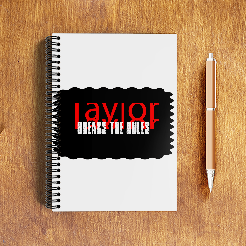 NotePad | A5 Size | Digital Print | 120 Pages | Unisex | Personalized | Bold | Rebellion | Defiance | Everyday | Defiant - front - White - mockup 1